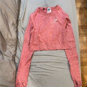 Gymshark Women's Pink Long Sleeve Crop Top